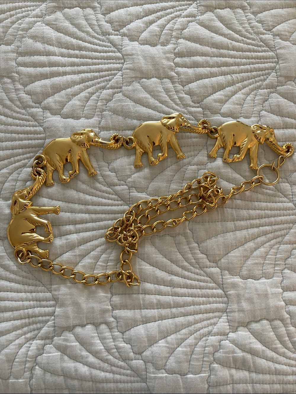 Gold Elephant Charm Chain Belt - Women's Accessory